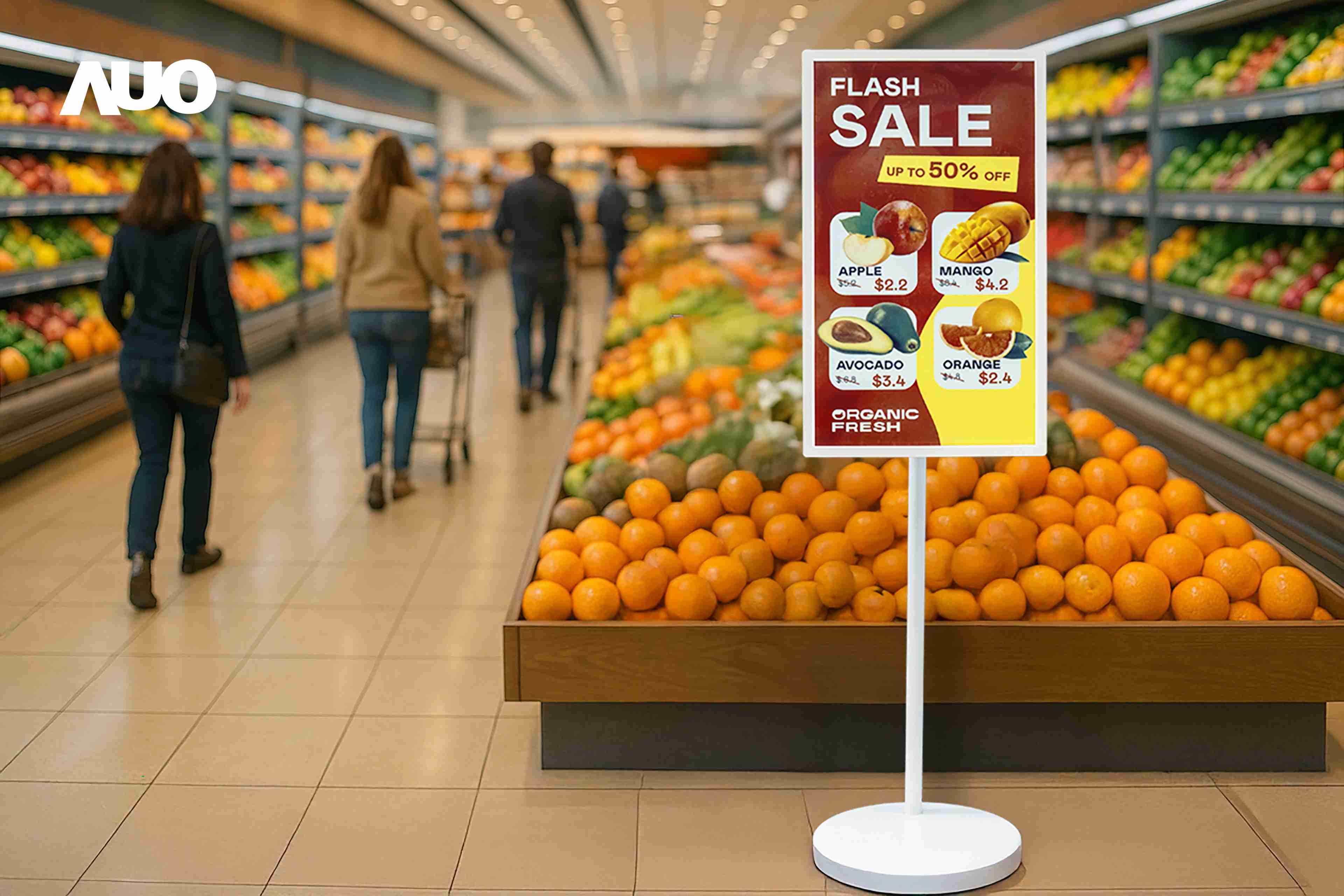 达擎首亮相低功耗、、、、全彩的〝aecoPost电子纸解决方案〞，，，，仅在更新画面时需要微量的电力驱动，，无需布建电线的便捷设计，，使其可灵活应用、、、随意置放，，，，并可透过云端或行动装置app，，，轻松管理及排程广告内容，，，，晋升店头营销利器。。。。